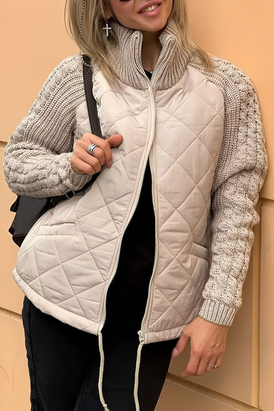 Johanna - Patchwork Knit Zip Jacket